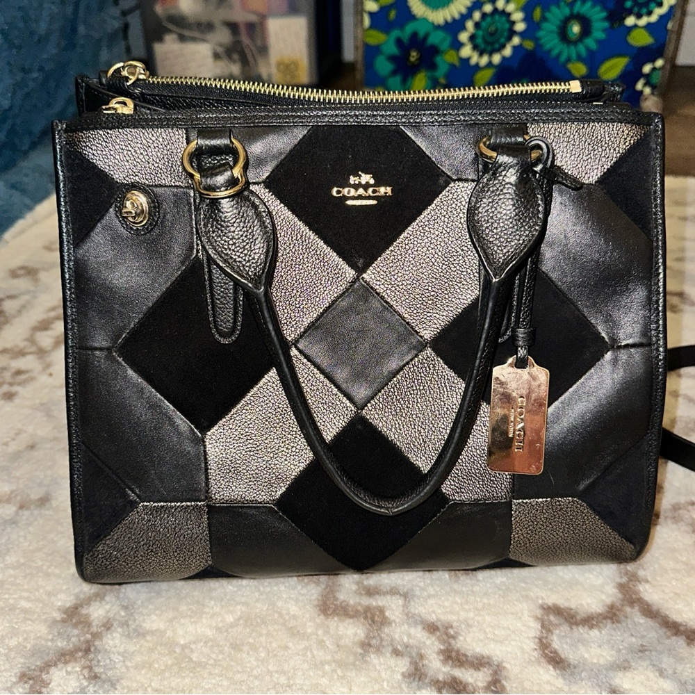 Coach Black and Silver Women's Bag leather